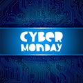 Cyber ââMonday.Circuit electronic board background Royalty Free Stock Photo